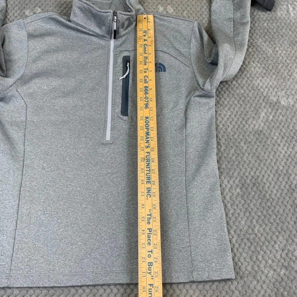 The North Face Mens Grey Quarter Zip Pullover Fleece Jacket CY787 Size Medium